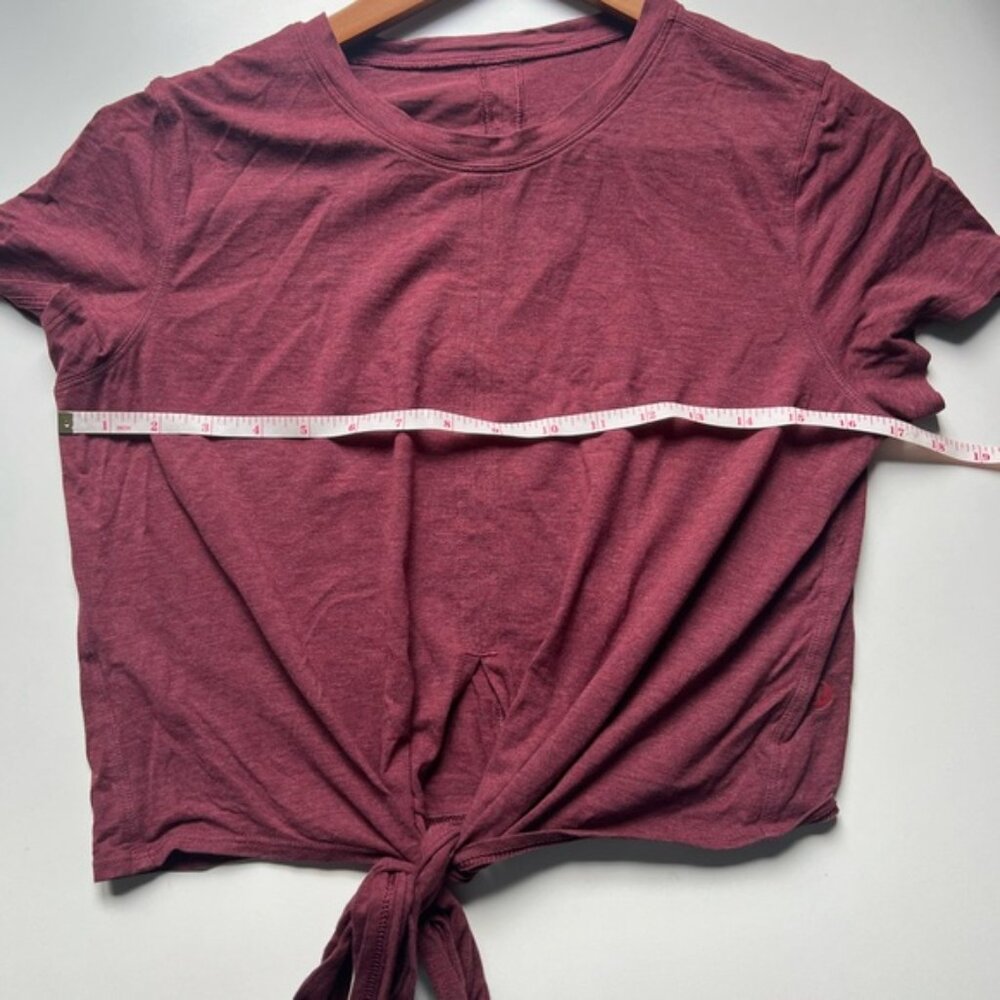 Lululemon Time To Restore Short Sleeve Heathered Dark Sport Red Size 6 - Picture 3 of 3